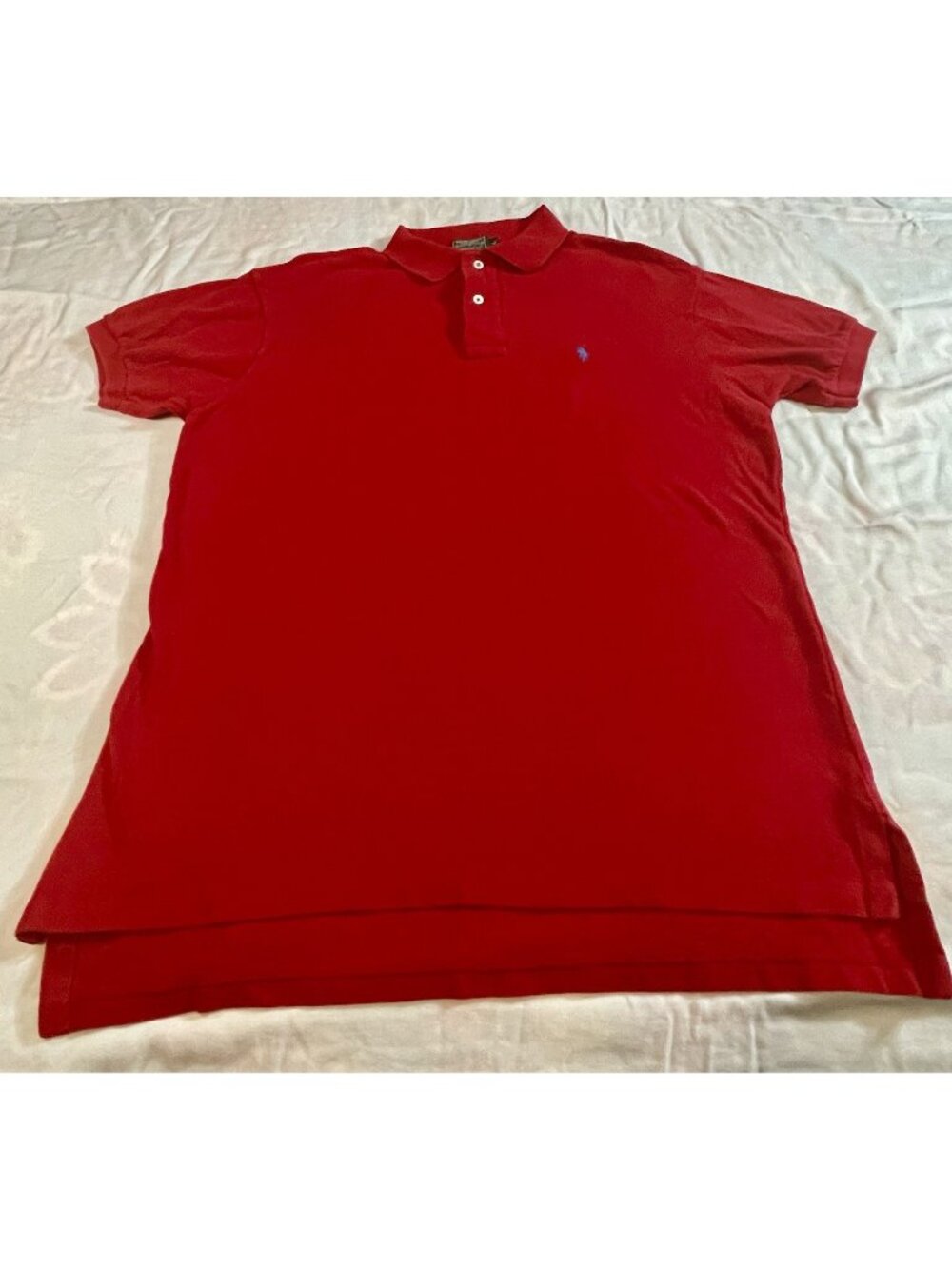 VTG Polo Ralph Lauren Shirt Mens Large Blue Pony Rugby Classic Short Sleeve USA